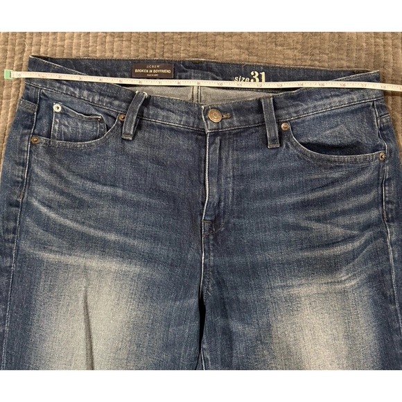 Lot Of 2 J. Crew Broken In Boyfriend Jeans - Size 31 Dark Wash Distressed 36x28 - Picture 5 of 10